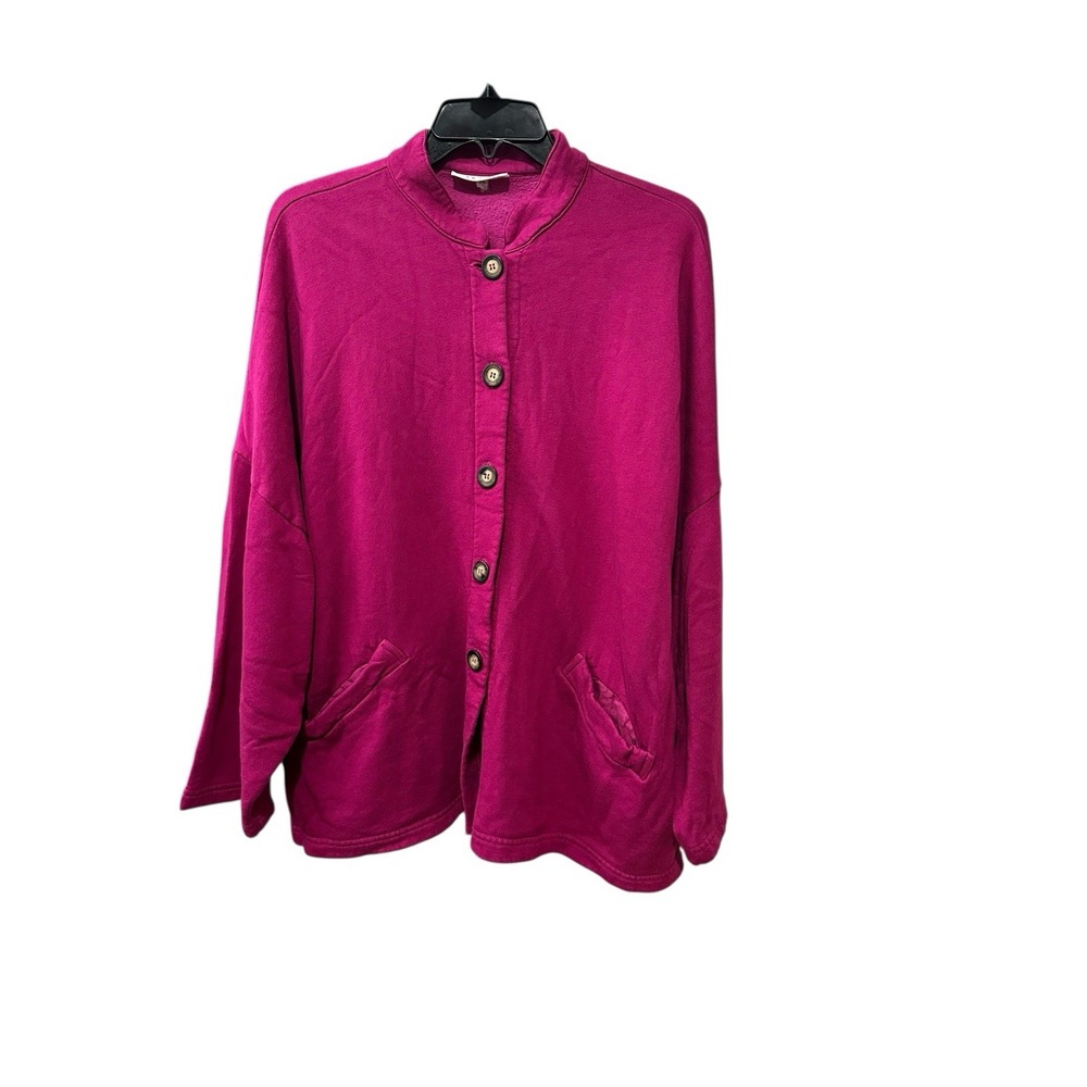 Bryn Walker‎ Juggler Pink Danuta Jacket Sweater Medium Cardigan Fleece #HR-3